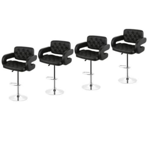 Swivel Barstools - 4 Pieces Black