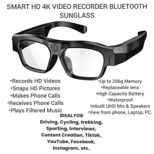 4k Hd Smart Video Recorder Bluetooth Sunglasses