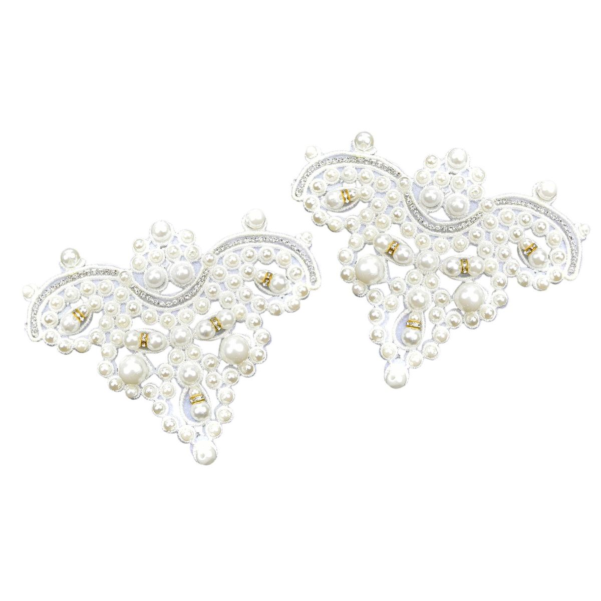 2Pcs Luxurious Flower Pearl Wedding Shoe Patch Bridal High Heels