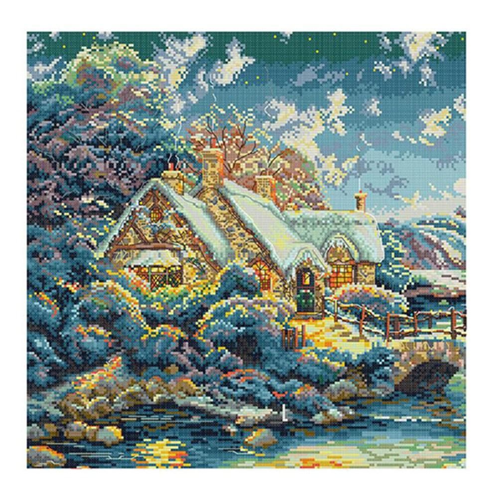 House in the Hills Kits 14CT Counted Printed Canvas DIY