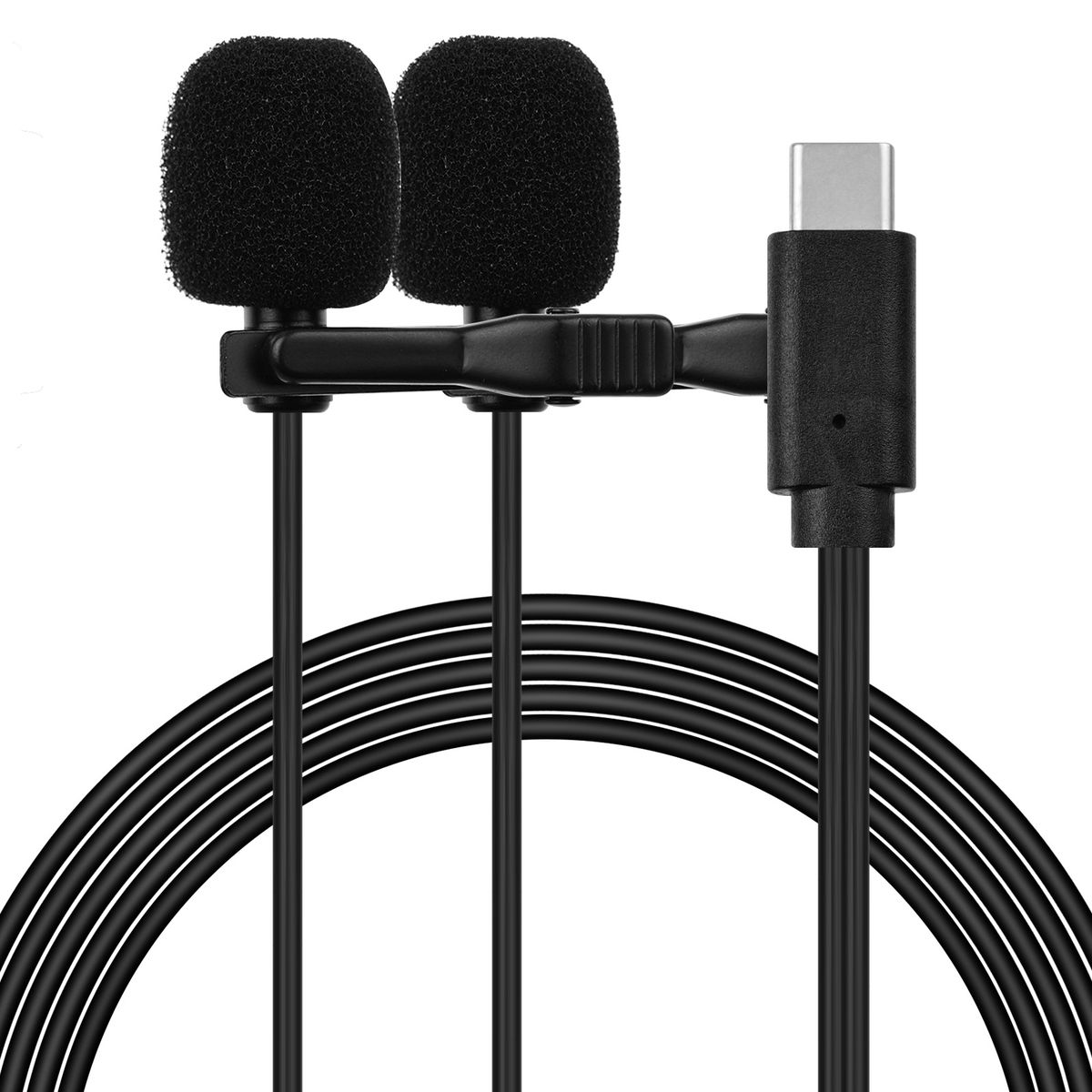 Lavalier Lapel Microphone Clip-on Omnidirectional Mic Dual
