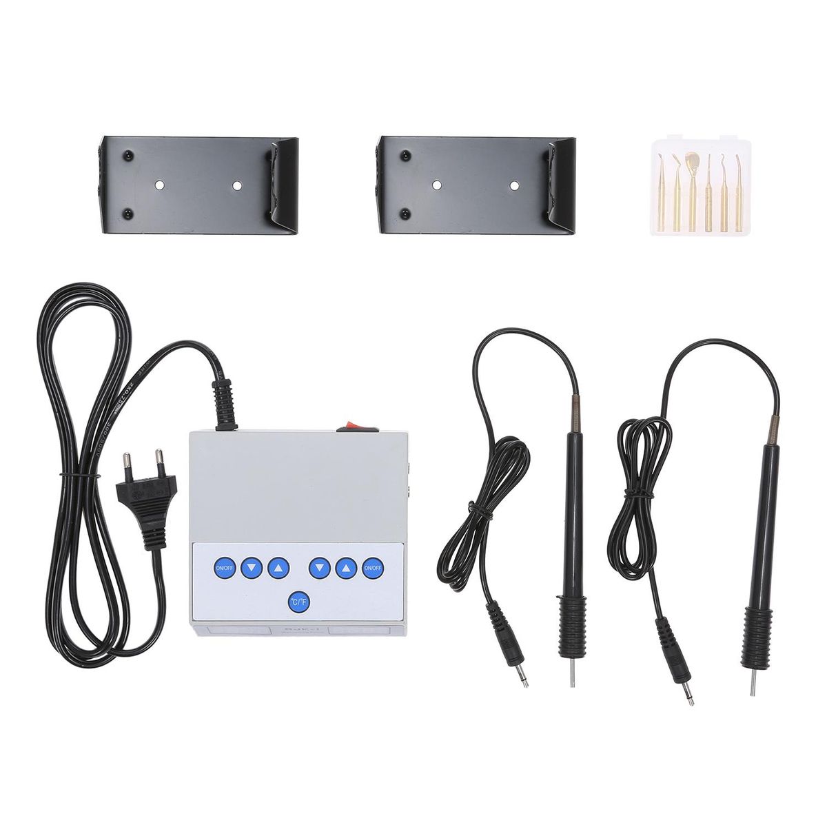 Dental Electric Wax Carver with Double Pens & 6 Wax Tips Dentist Waxing Carving Pencils Handheld Dental Instrument for Dental Lab Use