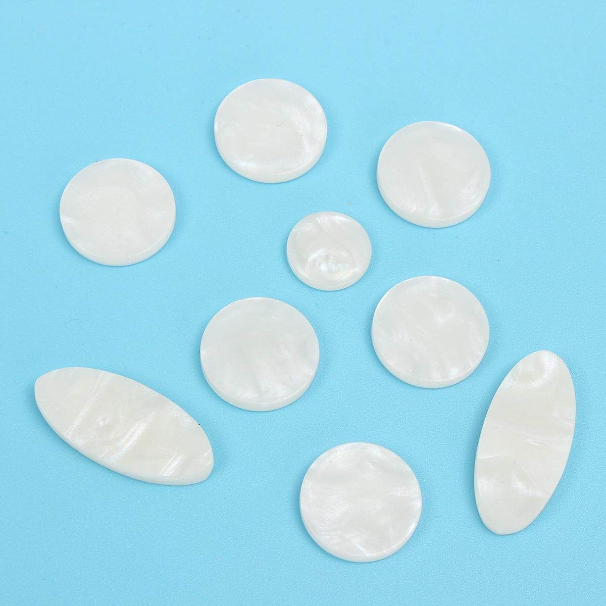 New 9 Pcs/Set Saxopone Real Mother Of Pearl White Key Button Inlays ABS