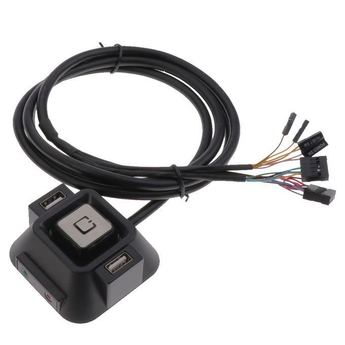 Desktop PC Computer Power SwitchUSB Port Reset Button35mm Audio