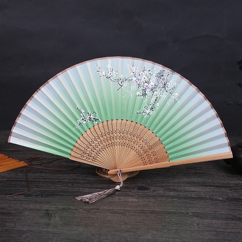 Vintage 1pc Dropshipping Chinese Fan Hand Decoration Carved Hollow Folding Crafts @ Fans Silk Spun Flower Decorative Printed