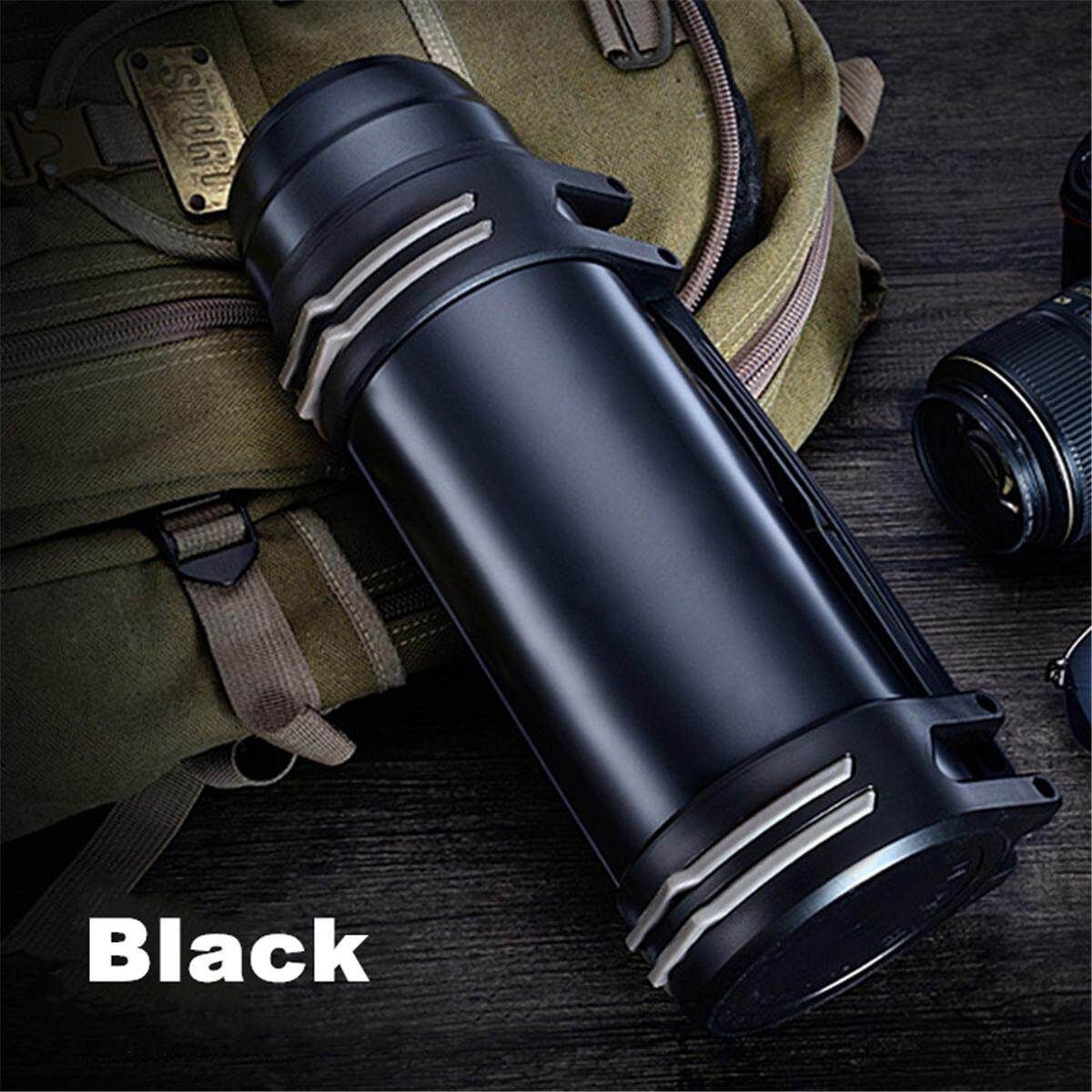 1.2L Vacuum Stainless Steel Tea Bottle Water Mug Cup Portable Thermos Sport King Kong Black 1.6L