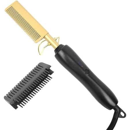 Hot Comb Electric Hair Straightener Brush With Multifunctional Copper Brush For Wet