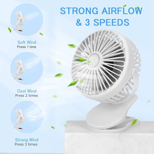 Rechargeable Clip Desk Fan