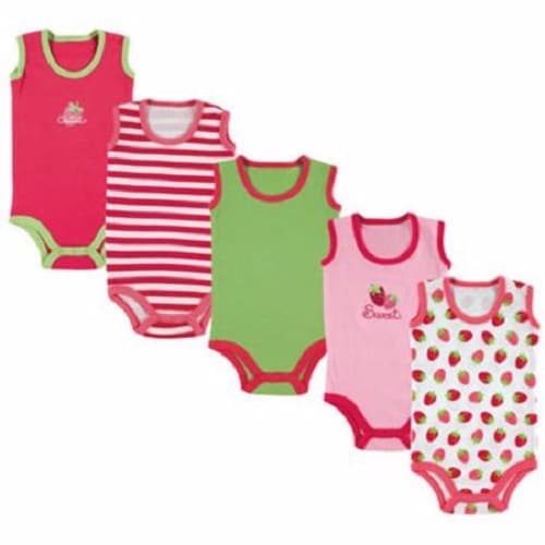 5 Pack of Baby Girls Sleeveless Bodysuits