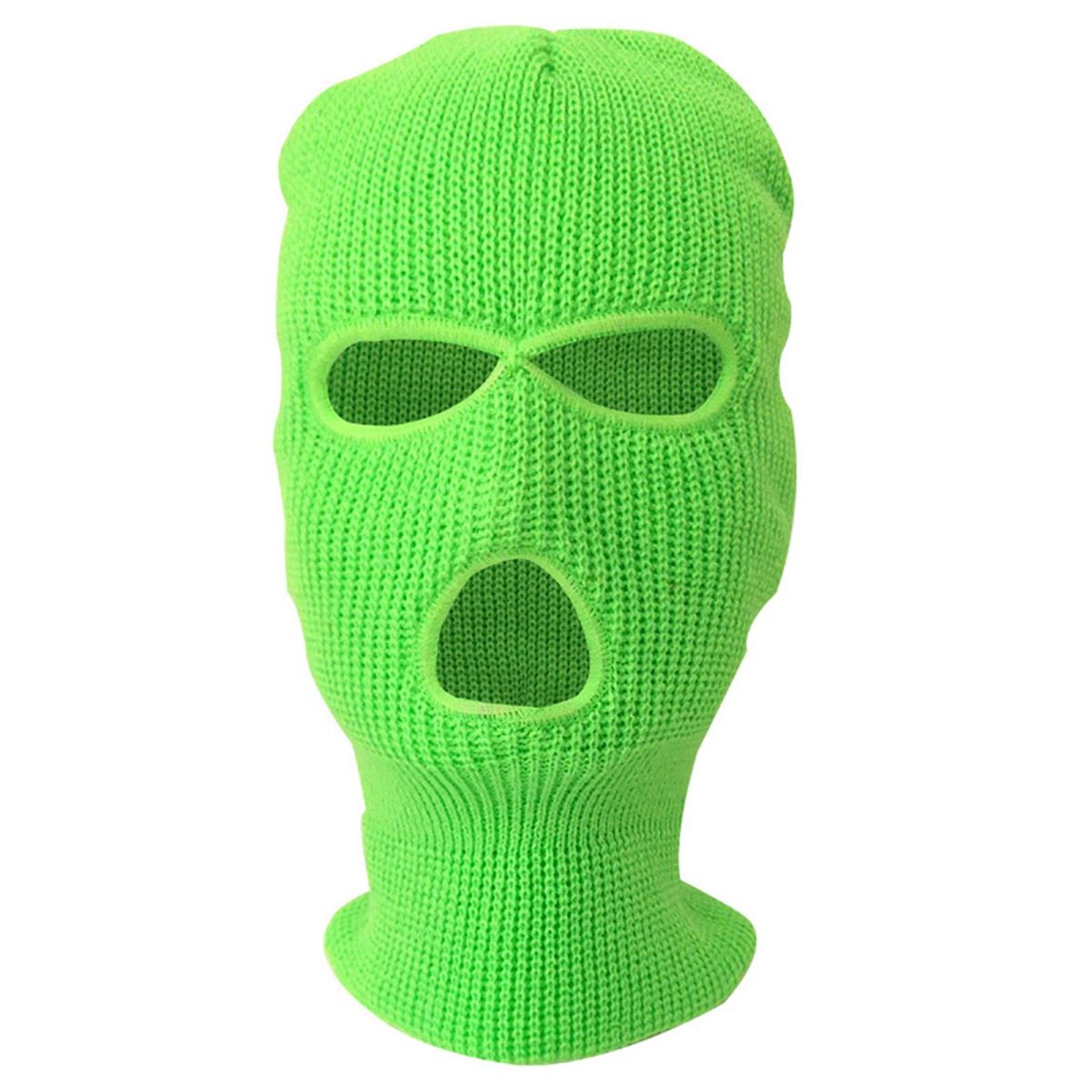 Headgear Three Holes Warm Head Cover Fluorescent Green