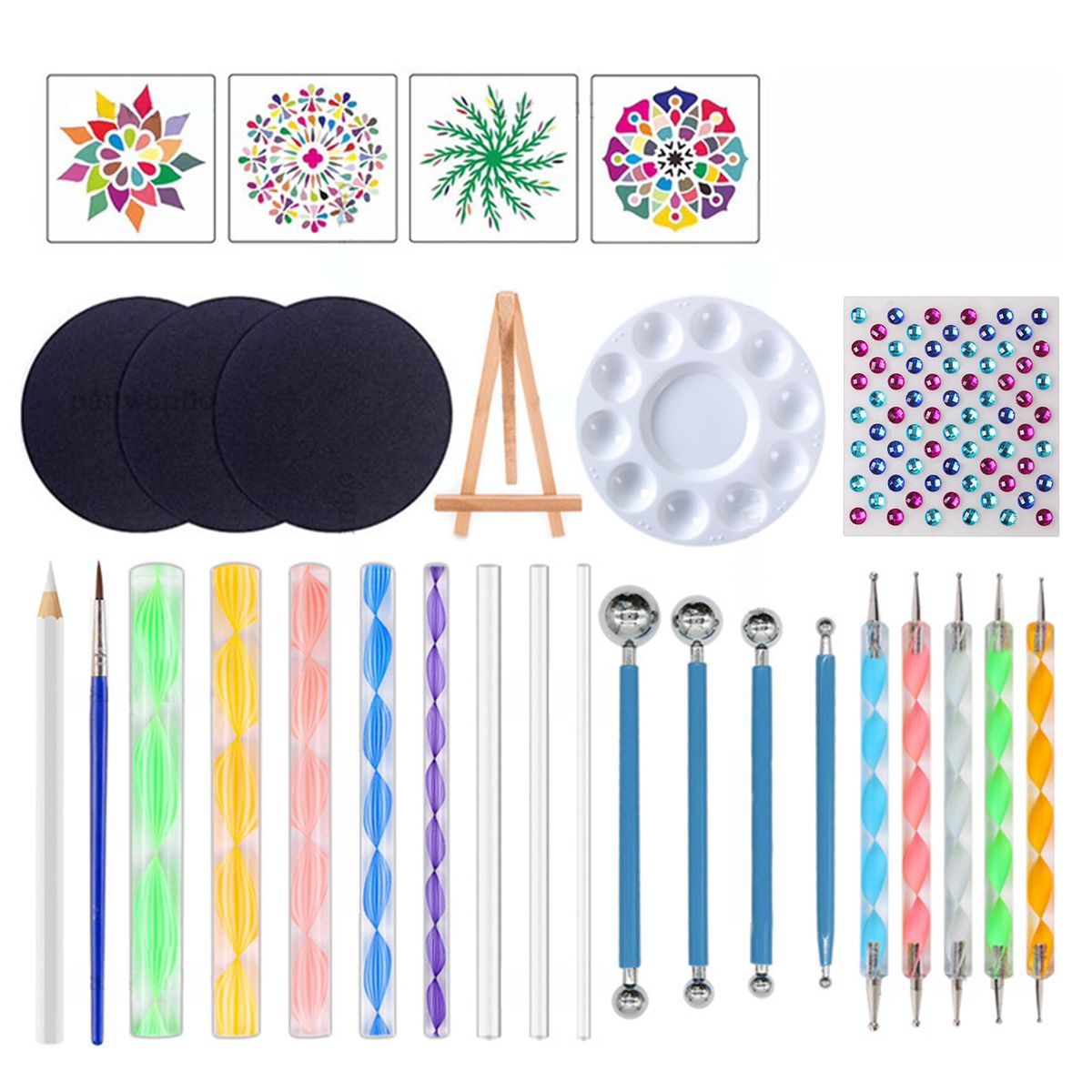 29pcs Mandala Dotting Tools Set With Stencils Palette Paint