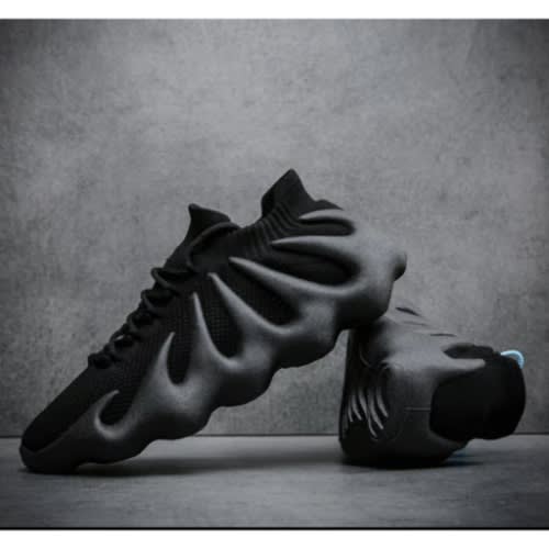 Men Rugged Sole Socks Sneakers - Black