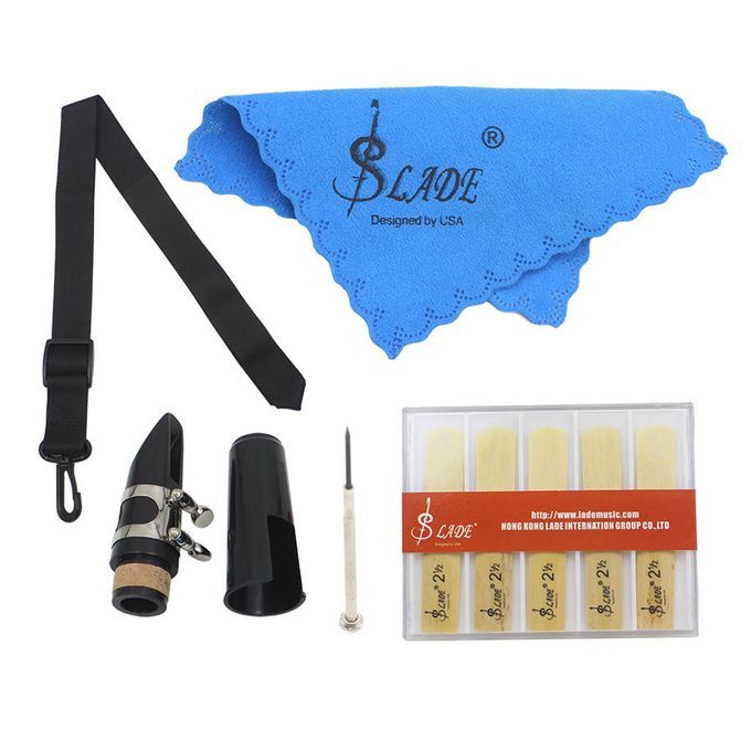 Clarinet Mouthpiece W/ Ligature+ Polishing Cloth+Reeds+Neck Strap 7 In