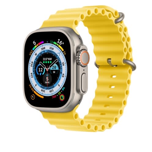 Watch Ultra Gps + Cellular, 49mm Titanium Case With Yellow Ocean Band Mnhg3b/a