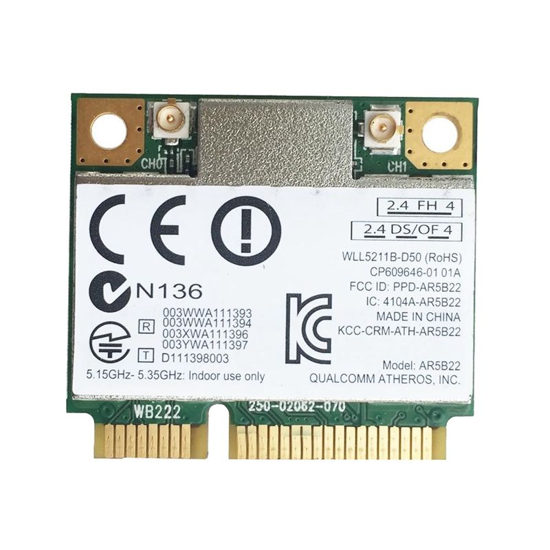 AR9462 AR5B22 WB222 Half Mini PCIe 300Mbps+Bluetooth4.0