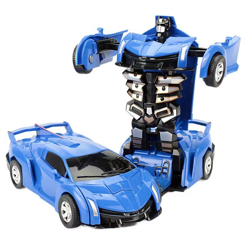 Car Inertial Transformer Robots Toy - Light Blue