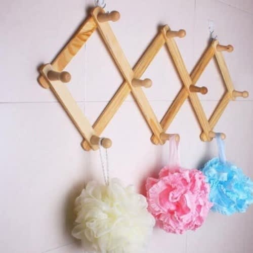 Wall Mounted Collapsible Wooden Bag Hanger