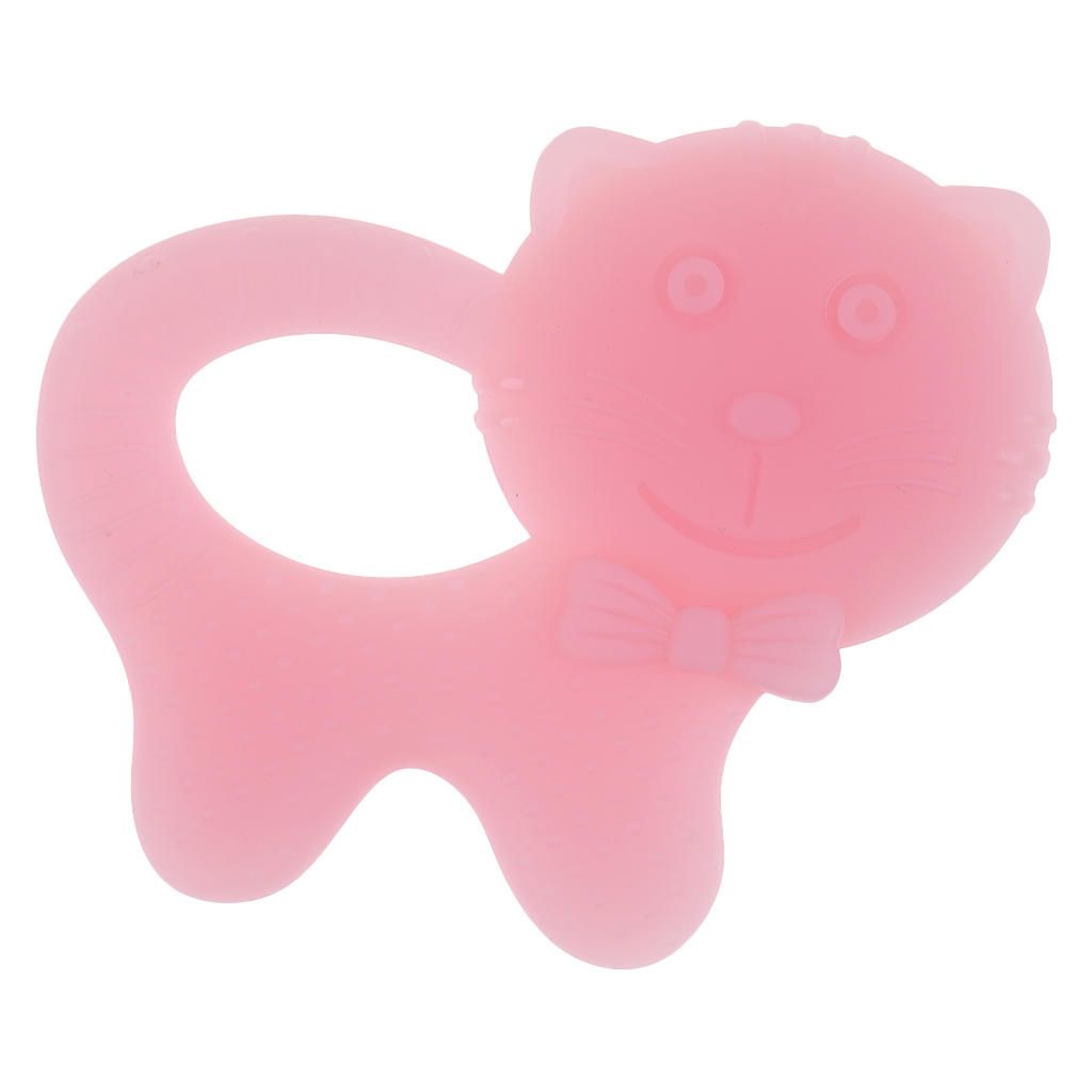 Babies Infants Safe Teething Cartoon Toys Silicone Molar Rod  Pink