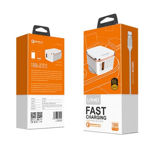 Travel Usb Charger & Type-c Cable - Qc3.0 - 18w