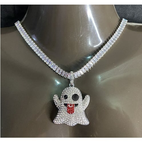 Tennis Chain With Clown Pendant
