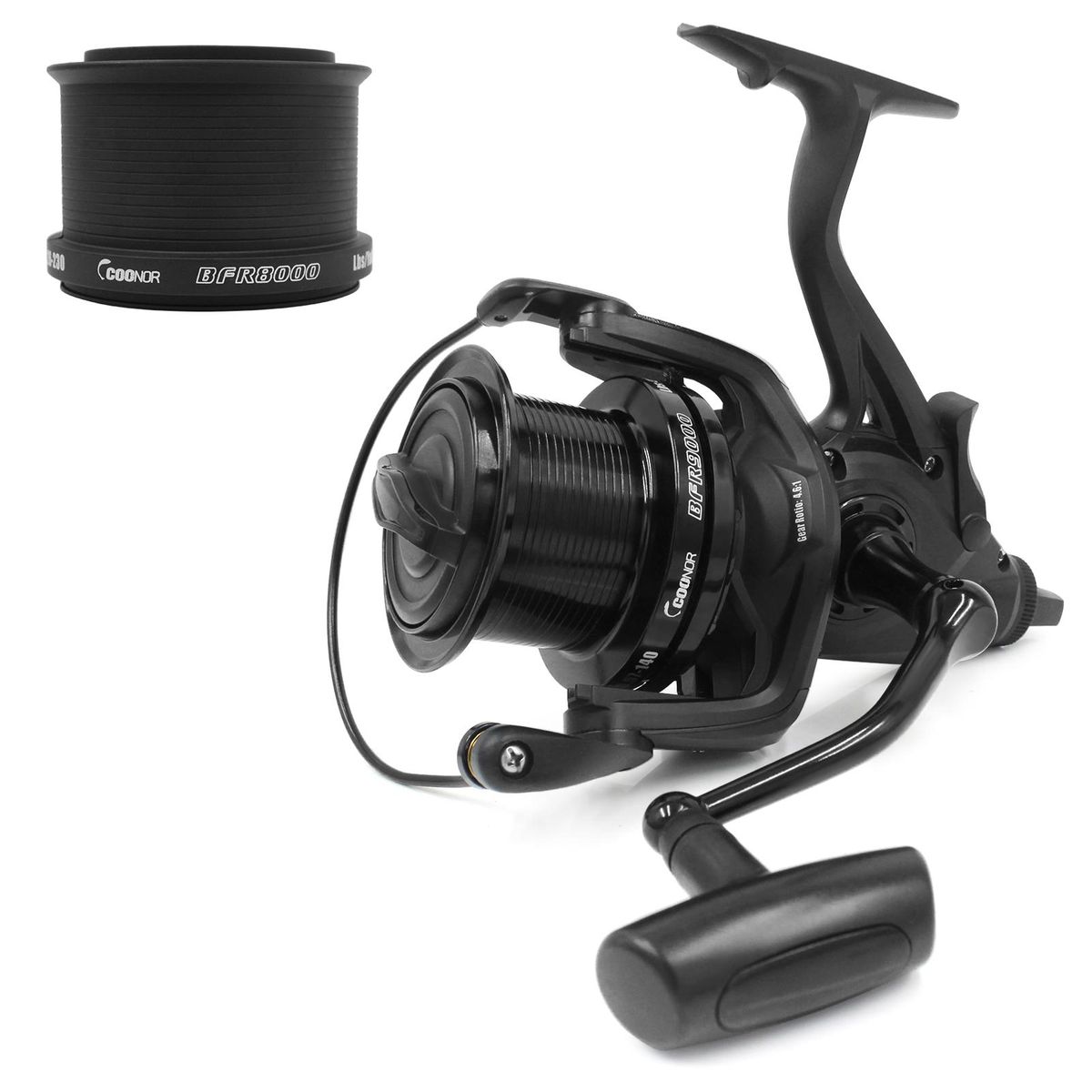 4.6:1 Speed Ratio Fishing Reel with Dual Brake System 6+1BB Smooth Spinning Reel with Platic Spool Interchangeable Handle Fishing Tackle