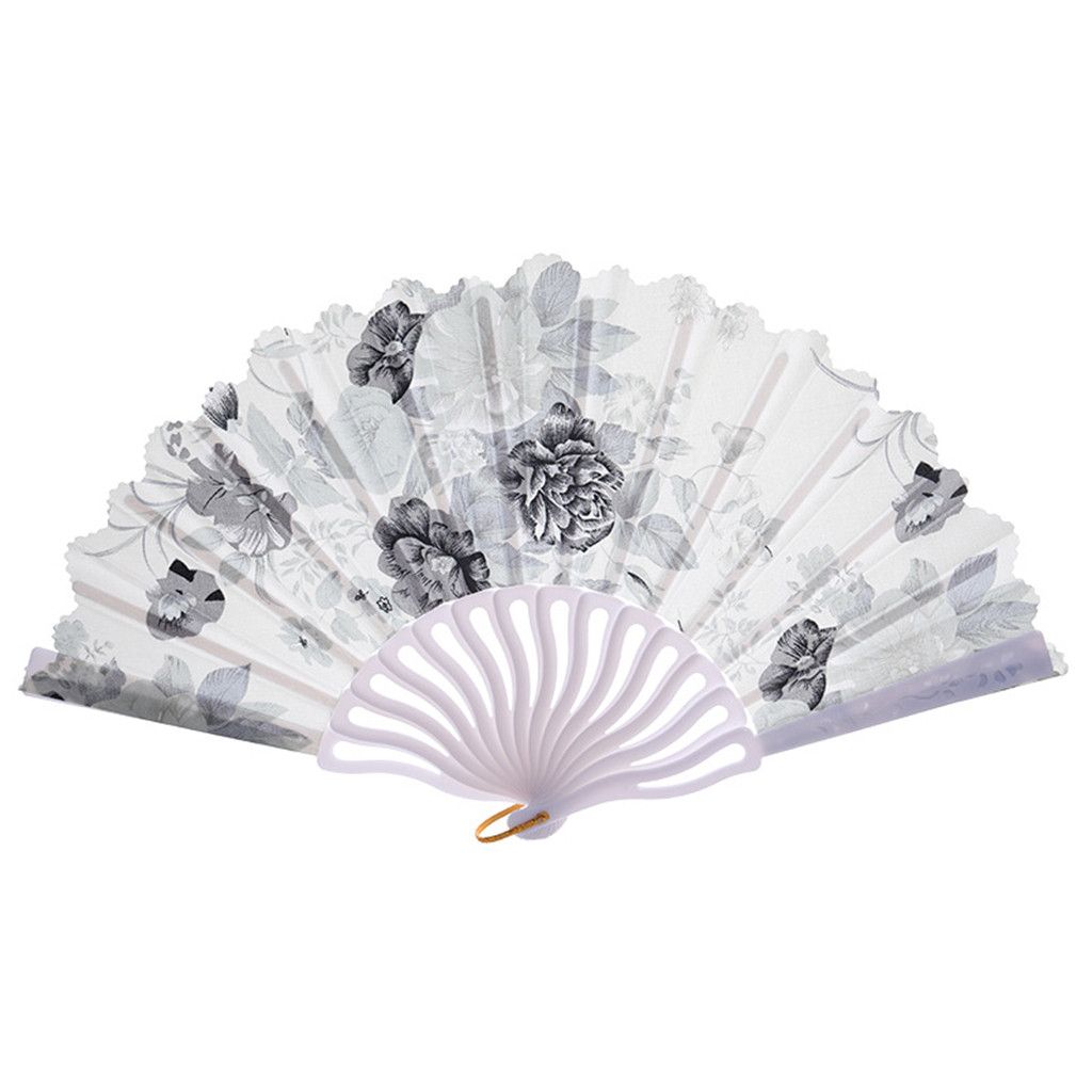 Folding Chinese Party Best Lace Style Hand Wedding C523 Fan 1pc Flower Dance Held Silk