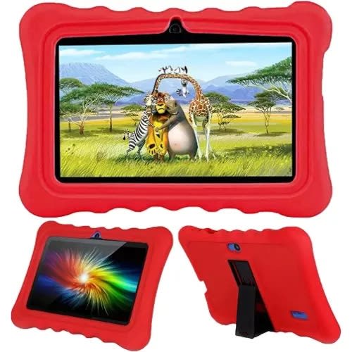 A37 Kid's Educational Tablet - 7" - 128GB ROM - 6GB RAM - WiFi Only - 3000mAh - Red Pouch