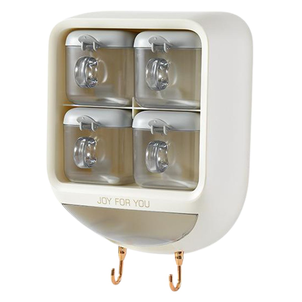 1 Set Condiment Box Double Hook Condiment Box White