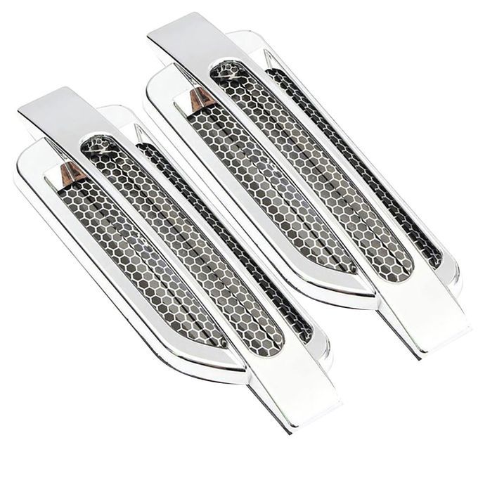 1 Pair Car Hood Side Air Flow Vent Cover Intake-Silver