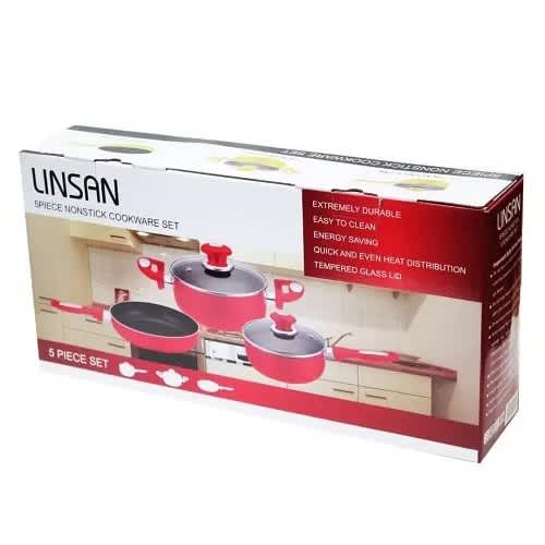 Linsan 5pc Non-stick Aluminum Cookware Set