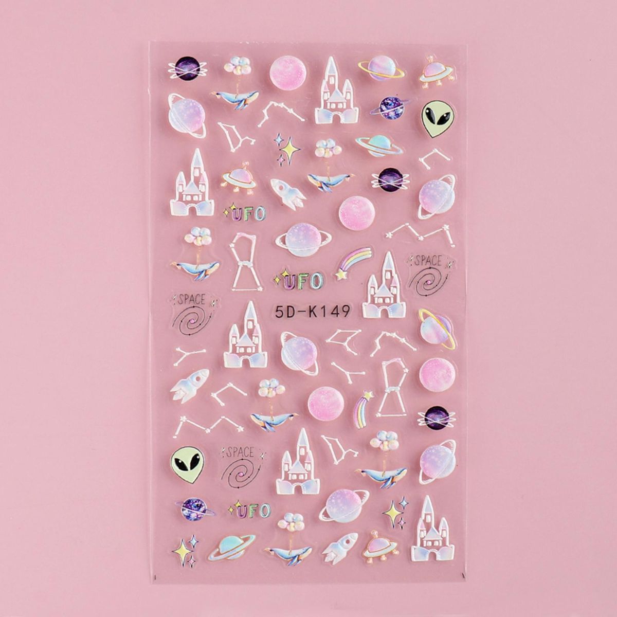 Cute 5D Embossed Nail Stickers Flower Animal Nail Art Decor 5D