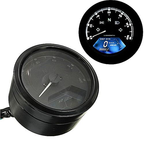 Motorcycle 12K RPM LCD Digital Odometer Odometer Speedometer MotorBike F2,4 Cylinders 12000RPM