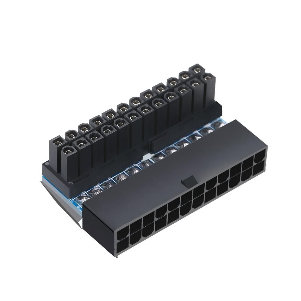 Premium Upward and Downward 90-Degree Mainboard Motherboard ATX 24Pin to 24Pin Power Adapter Connector for ATX Cable