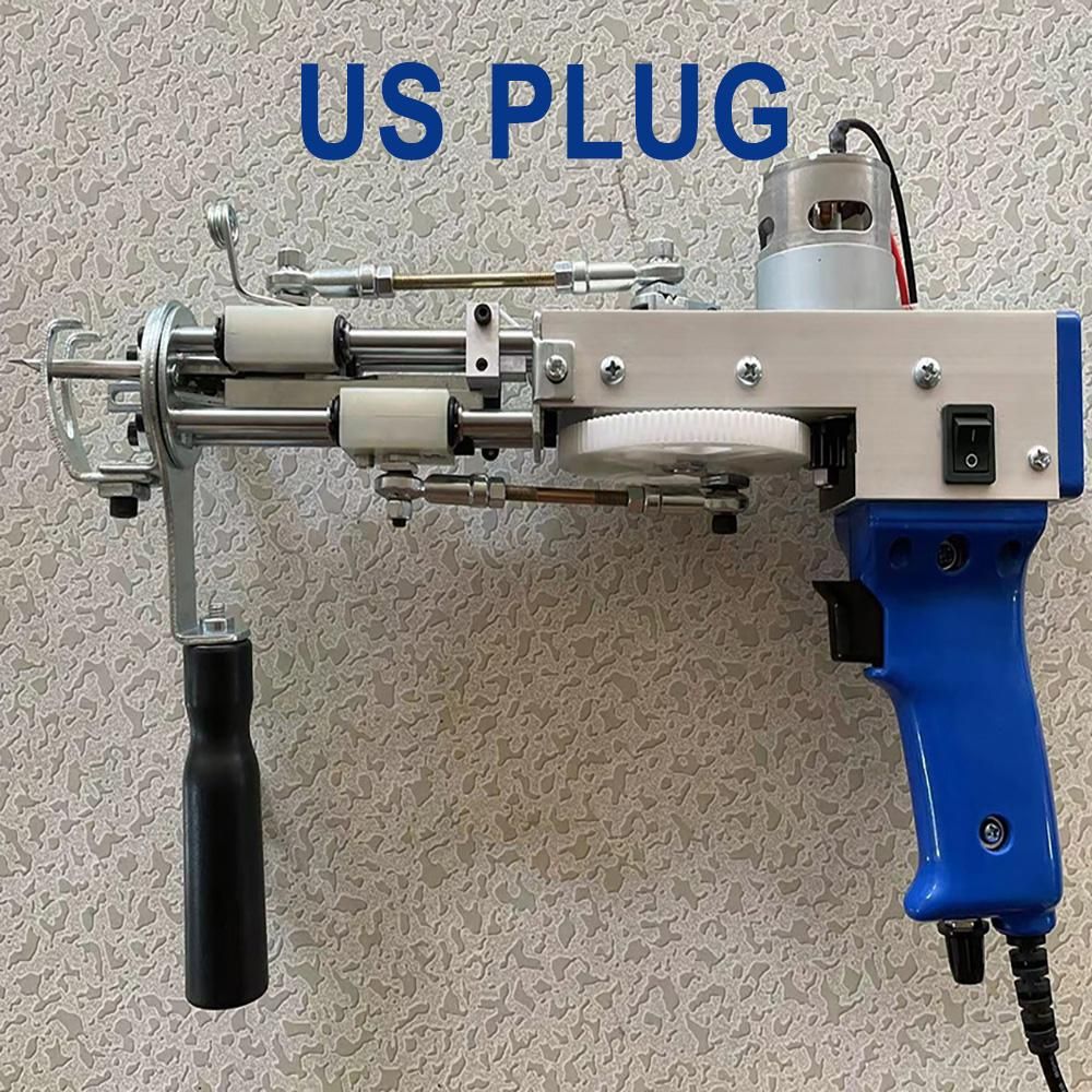 Electric Carpet Tufting Gun 2 In 1 Knitting Machine Hand Tuft Rug Gun Carpet Weaving Flocking Machines Loop Pile Cut Pile Tools