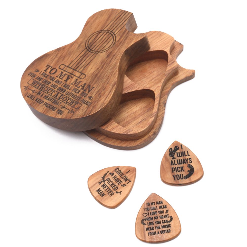Guitar Accessories Wood Guitar Pick Wooden Guitar Pick Box