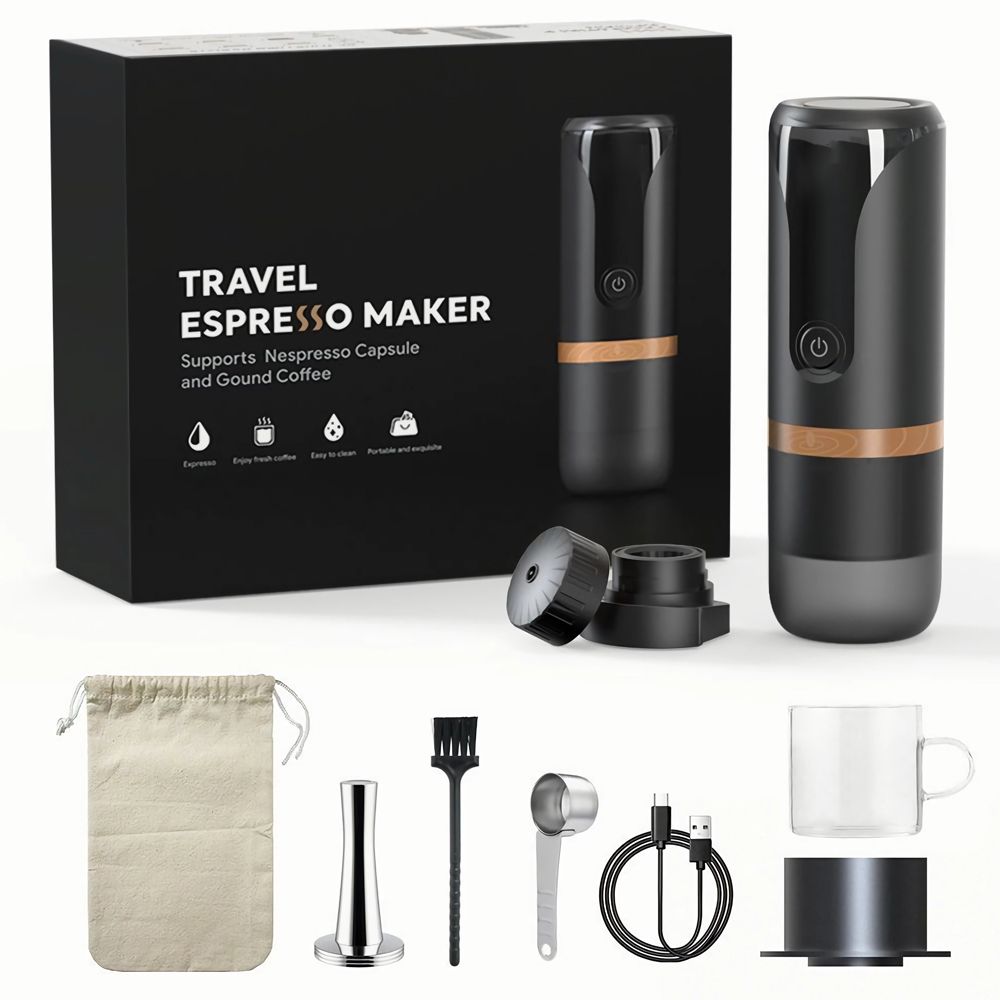 Portable Espresso Machine 9 Bar Pressure Rechargeable 2 In