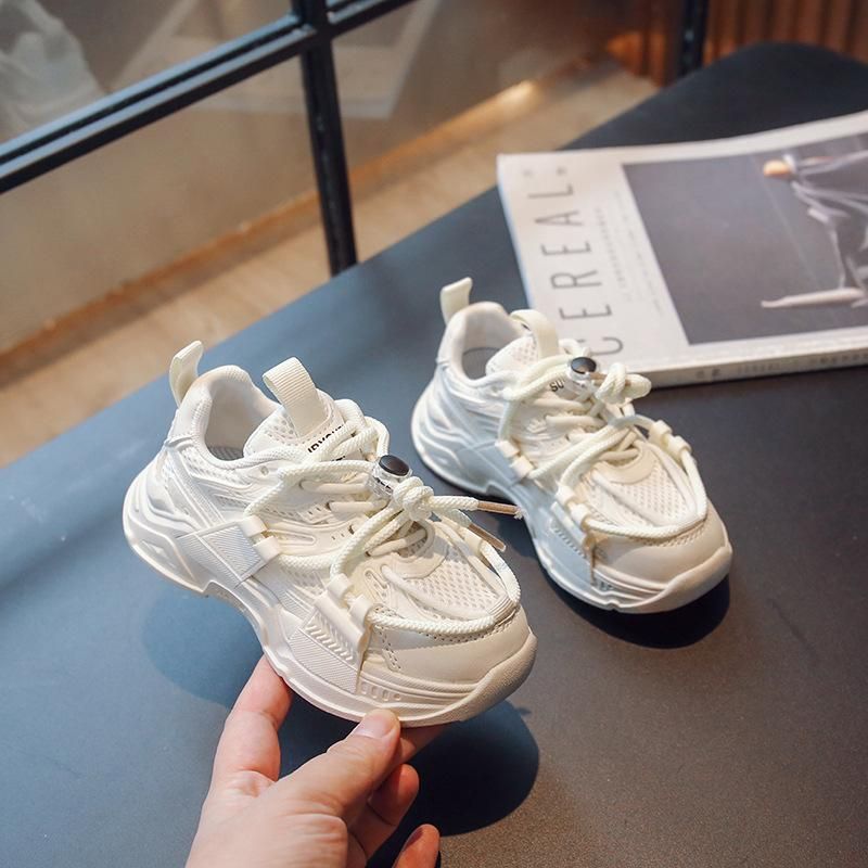 Sneakers Men's Girls trend thick soled running shoes white