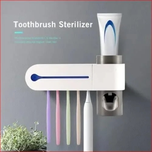 Toothbrush Sterilizer And Toothpaste Dispenser