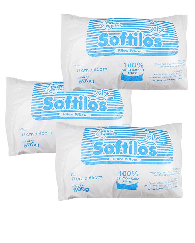 Softilos Fibre Pillow (Bed Pillow - Set Of 3)