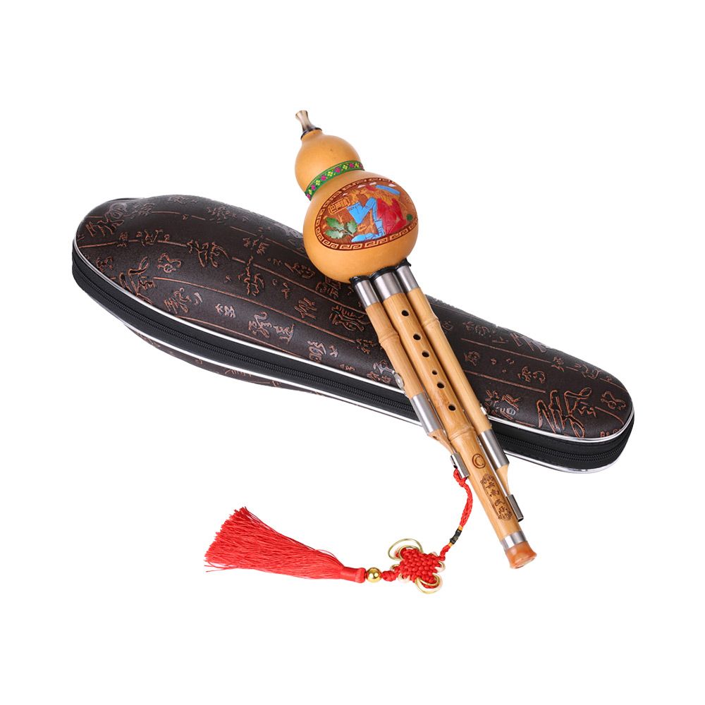 Treble C-Key Hulusi Cucurbit Flute Bottle Gourd Silk Bamboo