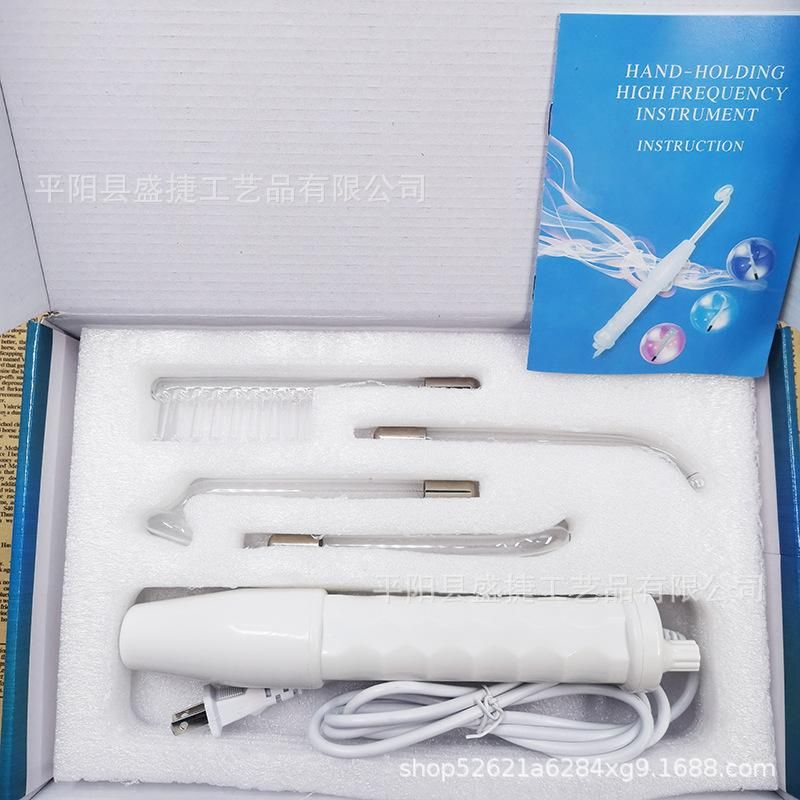 High-frequency electrotherapy apparatus electrotherapy comb high-frequency portable acne-removing instrument high-frequency electrotherapy stick beauty instrument white U.S. regulations