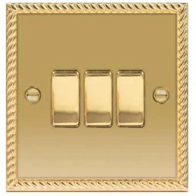 Brass 10amps 3-gang 2-way Switch