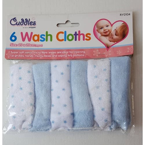 Baby Wash/mouth Cloth Towel (6pcs) Blue