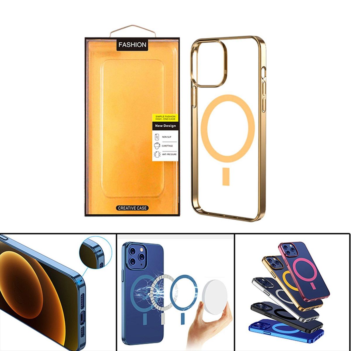 Phone Case Protective Frame  Anti Gold 13 Pro