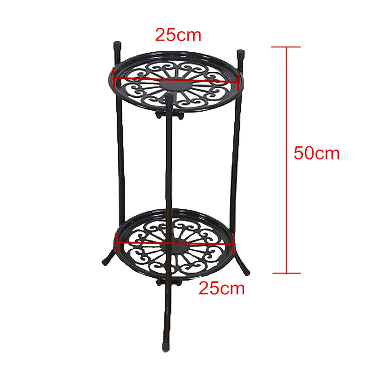 2 Holder Metal Plant Pot Stand Flower Display Shelf Garden