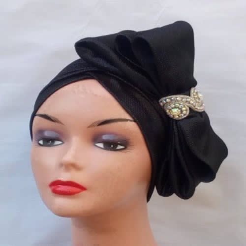 Turban With Bow - Black