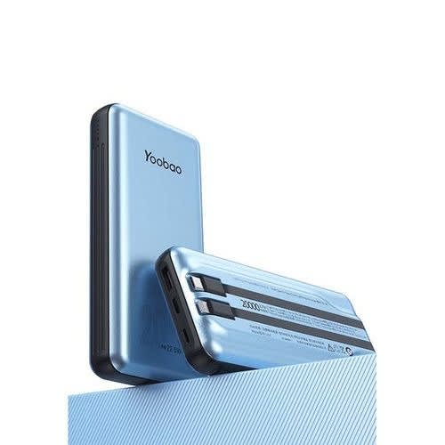 Lc6 20000mah Wireless Power Bank With Built-in Type-c And Quick Charge 22.5w -blue