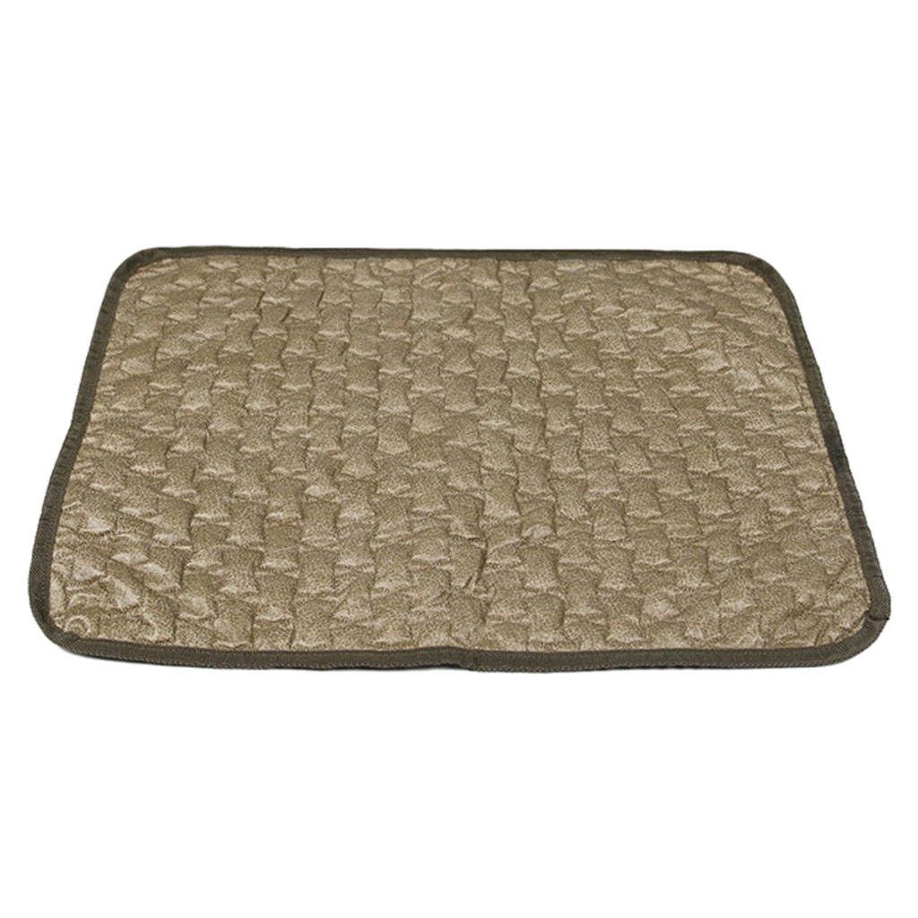 Portable Pet Cooling Mat Dog Cool Pad Cushion Puppy Indoor Khaki M