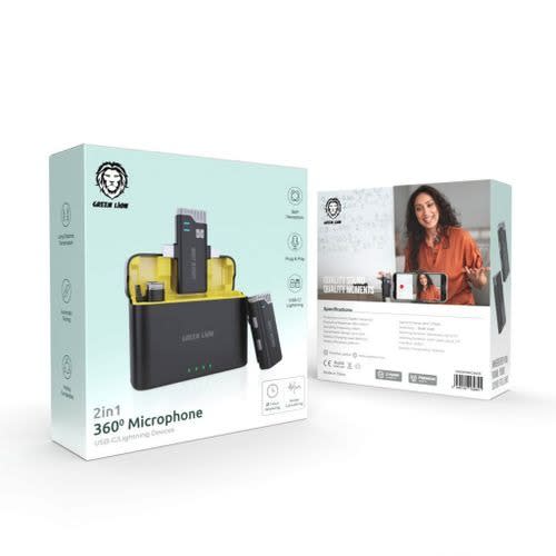 Green Lion 3 In 1 360&deg; Wireless Noise Cancelling Microphone