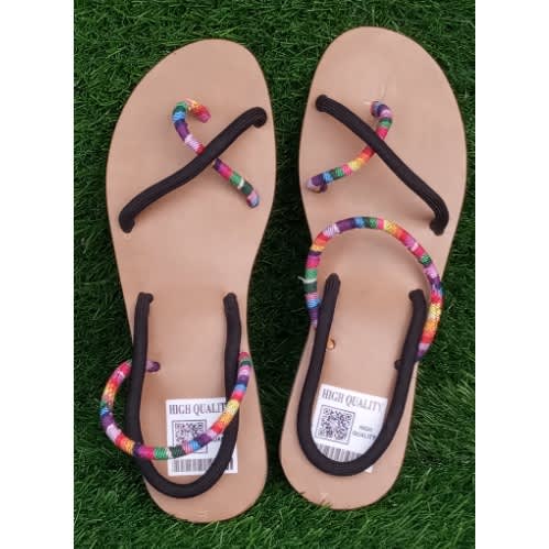 Black-multicolored  Sandals